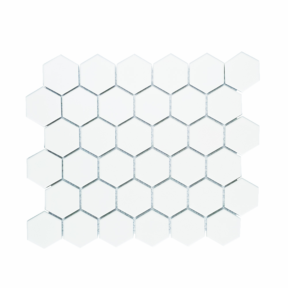 MOZZA TILE Hexa Maxi Glossy White 51x59mm (284x324mm)